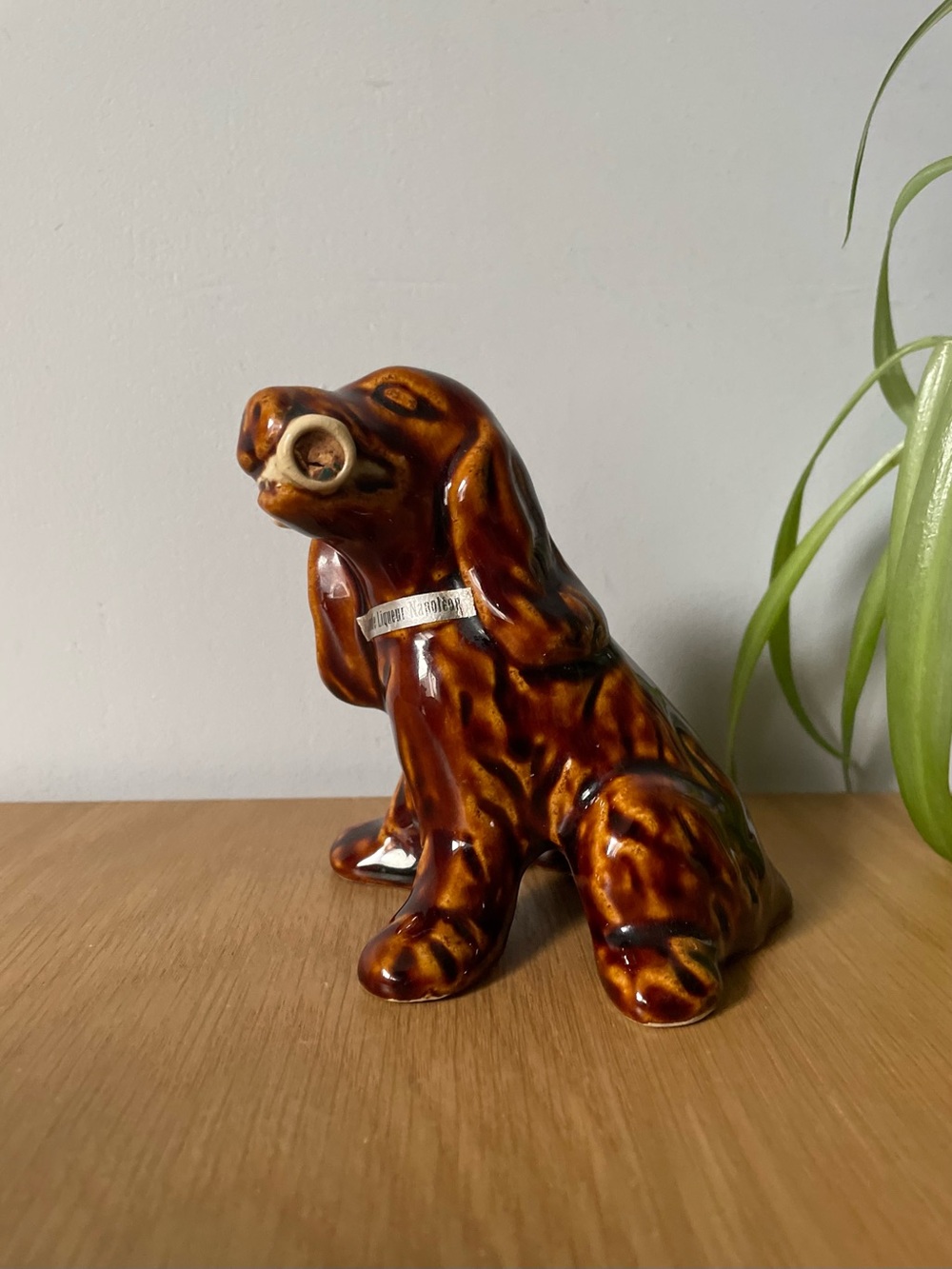 Vintage 1950s French Cazanove Ceramic Dog Liqueur Decanter Cocker Spaniel
